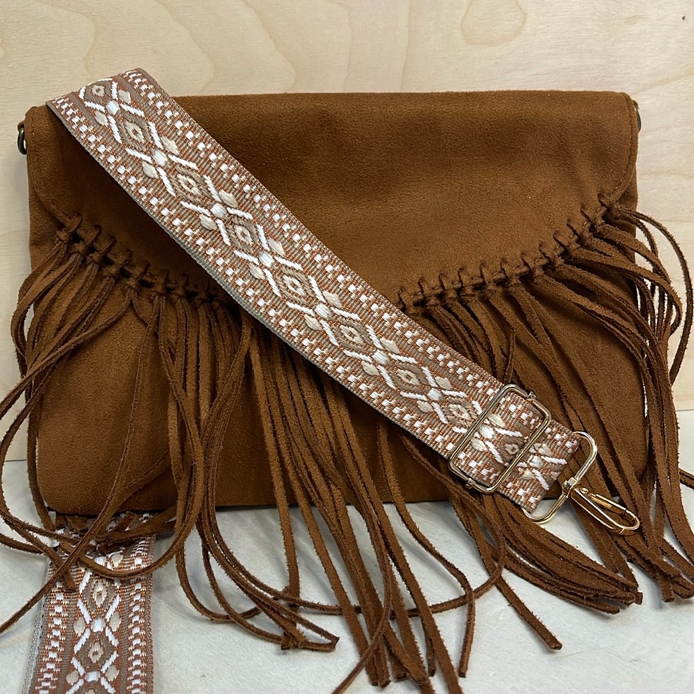 Crossbody Strap White, Beige, Brown